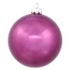 6 Inch Plum Shiny Ball Ornament: Set Of 4
