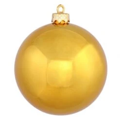2.75 Inch Antique Gold Shiny Ball Ornament: Set Of 12