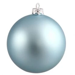 4 Inch Baby Blue Matte Ball Ornament: Set Of 6