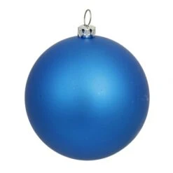 8 Inch Matte Finished UV/Shatterproof Christmas Ball: Blue
