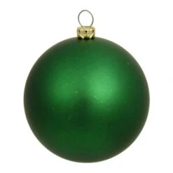 6 Inch Green Matte Ball Ornament: Set Of 4