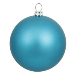 8 Inch Matte Finished UV/Shatterproof Christmas Ball: Turquoise