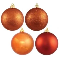 1.6 Inch Orange 4 Assorted Finish Ball Ornaments (Set Of 96)