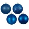 12 Inch Plum 4-Finish Ball Ornament: Set Of 4
