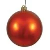 8 Inch Matte Finished UV/Shatterproof Christmas Ball: Burnish Orange