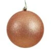 10 Inch Rose Gold Glitter Ball Christmas Ornament