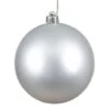 8 Inch Matte Finished UV/Shatterproof Christmas Ball: Silver