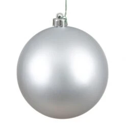 8 Inch Matte Finished UV/Shatterproof Christmas Ball: Silver