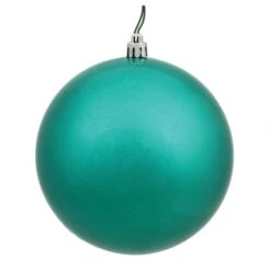8 Inch Teal Candy Ball Christmas Ornament