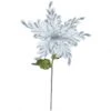 15 Inch Silver Velvet Poinsettia Pick: Set Of 3
