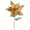 26 Inch Gold Velvet Poinsettia Pick: Set Of 3