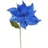 22 Inch Velvety Blue Poinsettia - 12 Inch Flower: Set Of 6