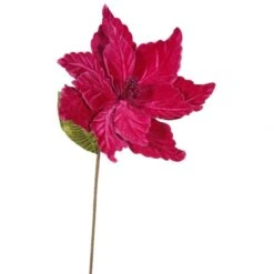 22 Inch Velvety Burgundy Poinsettia - 12 Inch Flower: Set Of 6