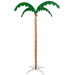 7 Foot UV Protected LED Rope Light Palm Tree: Multi-Colored LEDs