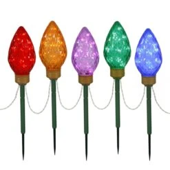8.5 Inch C9 LED Light Stakes With 100 Multi-Colored LEDs