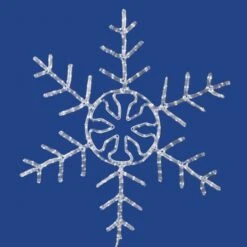 Pure White LED Rope Snowflake