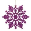 4 Inch Artificial Glitter Snowflake Ornament (set Of 24): Purple
