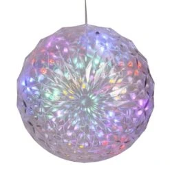6 Inch LED Outdoor Crystal Ball With 24 Inch Lead Wire: Multi-Colored