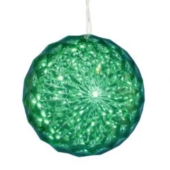 6 Inch LED Outdoor Crystal Ball With 24 Inch Lead Wire: Green