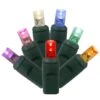 36 Foot Wide Angle LED Lights - 4 Inch Spacing On Green Wire: Multi-Colored