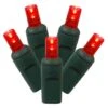 36 Foot Wide Angle LED Lights With 4 Inch Spacing On Green Wire: Red