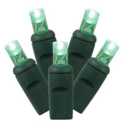 50 Foot Wide Angle LED Lights With 6 Inch Spacing On Green Wire: Green