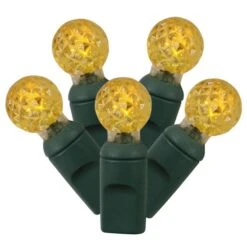 25 Foot G12 Lights With 6 Inch Spacing On Green Wire: Yellow Lights
