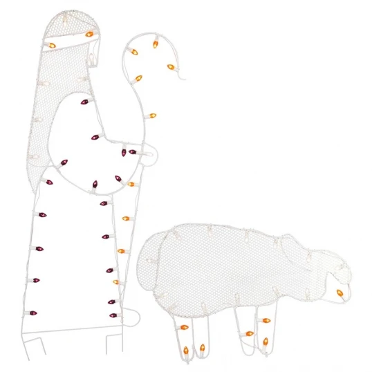 60 X 68 Inch Sheep Wire Silhouette: C7 Lights 1 60 X 68 Inch Sheep Wire Silhouette: C7 Lights