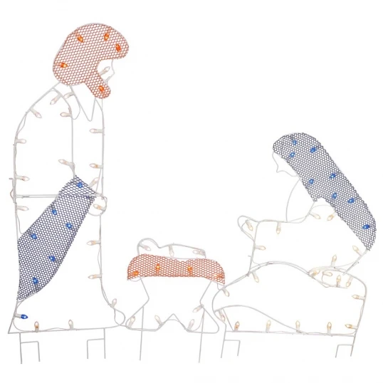 55 X 68 Inch Nativity Wire Silhouette: C7 Lights 1 55 X 68 Inch Nativity Wire Silhouette: C7 Lights