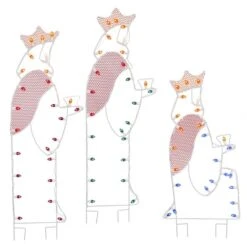 59 X 66 Inch Wisemen Wire Silhouette: C7 Lights