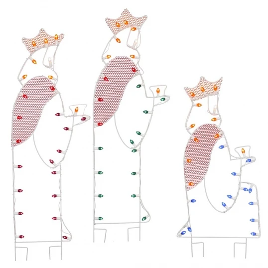 59 X 66 Inch Wisemen Wire Silhouette: C7 Lights 1 59 X 66 Inch Wisemen Wire Silhouette: C7 Lights