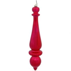 14 Inch Matte Red UV Protected Tear Drop Finial Ornament (Set Of 2)