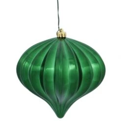 5.7 Inch Shiny Green UV Protected Onion Ornament (Set Of 3)
