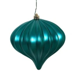 5.7 Inch Matte Teal UV Protected Onion Ornament (Set Of 3)