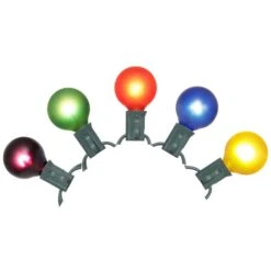 18 Foot G40 Twinkle Light Strand - 6x12x6 Inch Spacing: 25 Multi-Color Lights