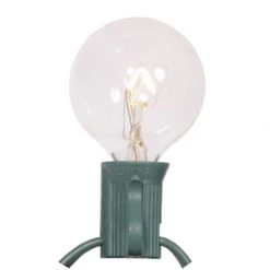 18 Foot G40 Twinkle Light Strand - 6x12x6 Inch Spacing: 25 Clear Lights