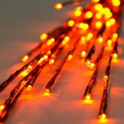36 Inch Outdoor Tall LED Twig Lights - 3 Twigs: Orange Lights