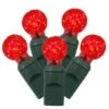 34 Foot G12 Berry LED Green Light Strand - 4 Inch Spacing: 100 Red Lights