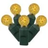 34 Foot G12 Berry LED Green Light Strand - 4 Inch Spacing: 100 Yellow Lights