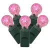 34 Foot G12 Berry LED Green Light Strand - 4 Inch Spacing: 100 Pink Lights