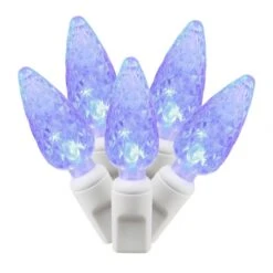 34 Foot C6 LED White Light Strand - 4 Inch Spacing: 100 Blue Lights
