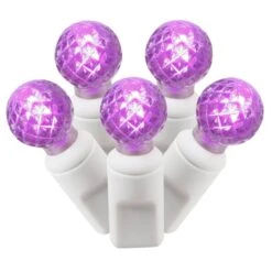 34 Foot G12 Berry LED White Light Strand - 4 Inch Spacing: Purple Lights