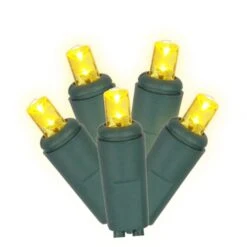 25 Foot Twinkle Wide Angle LED Green Light Strand - 6 Inch Spacing: Yellow Lights
