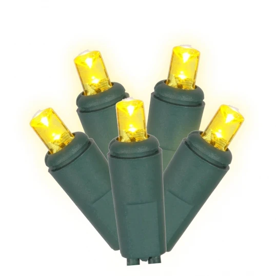 25 Foot Twinkle Wide Angle LED Green Light Strand - 6 Inch Spacing: Yellow Lights 1 25 Foot Twinkle Wide Angle LED Green Light Strand - 6 Inch Spacing: Yellow Lights