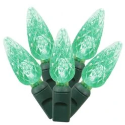 100 Foot C6 LED Green Light Strand - 6 Inch Spacing: 200 Green Lights