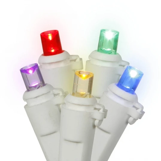 25 Foot Wide Angle LED White Light Strand - 6 Inch Spacing: 50 Multi-Color Lights 1 25 Foot Wide Angle LED White Light Strand - 6 Inch Spacing: 50 Multi-Color Lights