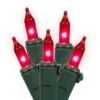 33 Foot Outdoor Mini-light Strand On Green Wire: 100 Pink Lights