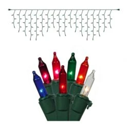 9 Foot 100 Multi-color Light Christmas Icicle Set: Mini Lights