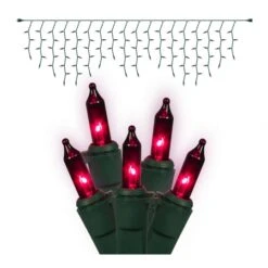 9 Foot 100 Purple Christmas Icicle Set: Mini Lights