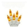 9 Foot 100 Yellow Light Christmas Icicle Set W/ White Wire: Mini Lights